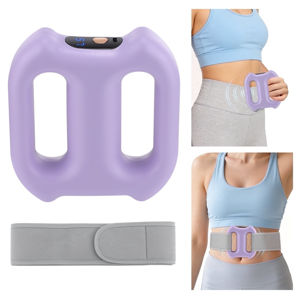 Multifunctional Full-Body Fascia Ring, Electric Deep Tissue Vibration Massager with 5 Intensity Levels & 3 Smart Modes, Cordless Fascia Ring with Belt for Waist Belly Legs Back Massage, Purple