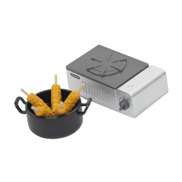 1/12 Dollhouse en miniatura utensilios de cocina DIY Micro Landscape Gasstove Simulación Accesorios de casa de muñecas Decoración de la cocina brochetas