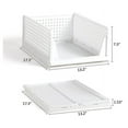 thumbnail image 4 of Stackable Wardrobe Storage Box Organizer, Plastic Wardrobe Shelves Closet Organiser Box, Pull Out Like a Drawer, Suitable,Foldable Plastic Baskets Bin for Home, Kitchen,Bedroom (White-3L), 4 of 8
