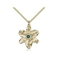 thumbnail image 1 of Gold Filled Chastity Pendant with 3mm May Green Swarovski Crystal 7/8 x 3/4 inches with Gold Filled Lite Curb Chain, 1 of 1