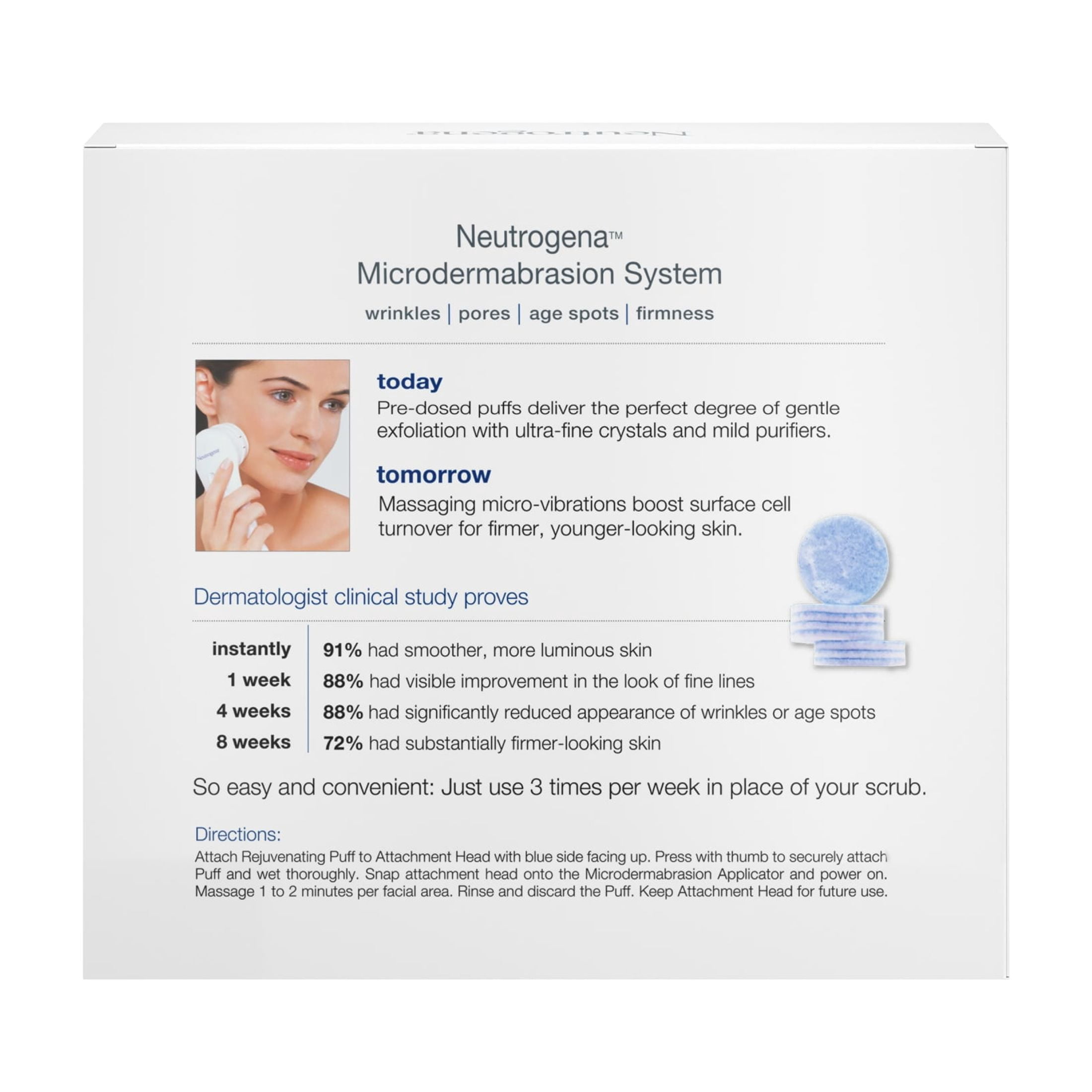 Neutrogena Microdermabrasion Kit, 1 Month Skin Exfoliator w/ Glycerin, 1 Count