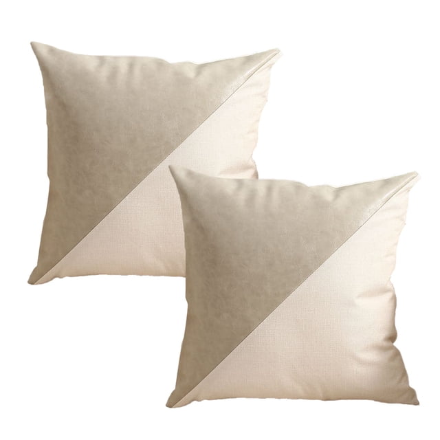 Funda de almohada con costuras de PU, funda de almohada moderna y sencilla, funda de almohada para sofá y coche, 2 uds.