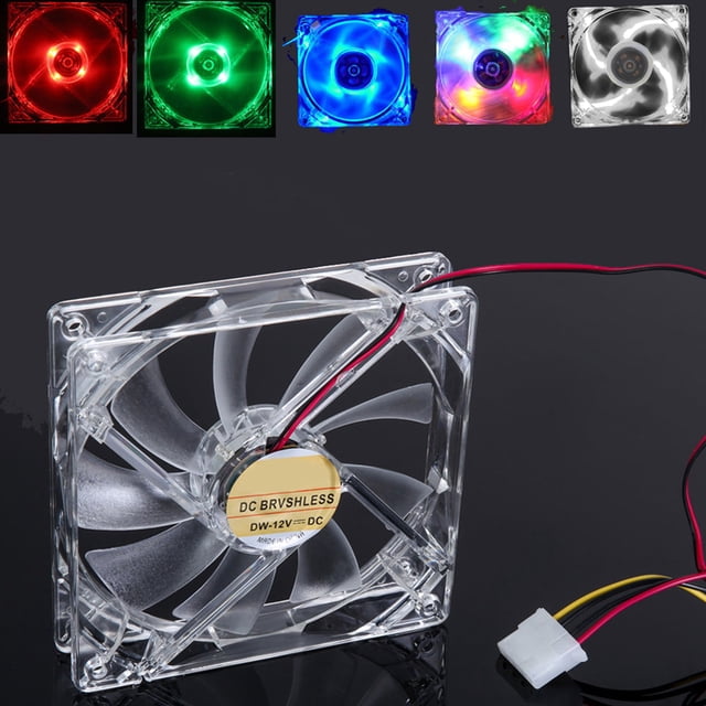 Opolski Quad 4-LED Light Neon Quite Clear 120mm PC CPU Computer Case Cooling Fan Mod