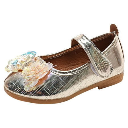 

Akiihool Toddler Girls Dress Shoes Wedding Party Closed Toe Glitter Heels for Little Big Kids Toddler Gold 27