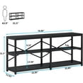 thumbnail image 2 of Tribesigns 70.9" Extra Long Console Table, 3-Tier Modern Wood Sofa Table for Living Room, Black, 2 of 5