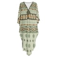 thumbnail image 4 of Xoenoiee Abstract Geometry Polka Dots Striped Pattern Women Kaftan Dresses Plus Size Swimsuit Coverup 2026 Summer Batwing Sleeve Bathing Suit V Neck Caftan Loungewear Beach Dress, 4 of 7