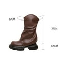 thumbnail image 6 of Chunky Fold Over Boots for Women 2025 Roman Fashion Slouchy Platform Wide Mid Calf Riding Boots, 6 of 8