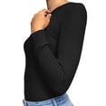 thumbnail image 5 of Daisy Del Sol Junior Girls Petite Long Sleeve Pullover Crew Neck Thermal Underwear Basic Waffle Knit Fitted Layering Top, 5 of 10