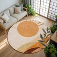 thumbnail image 2 of Abstract Sun Area Rug, Leaf Mountain Washable Large Circle Carpet, Non Slip Round Rug for Living Room/Bedroom/Dining Room/Home Office/Dorm, 2 of 9