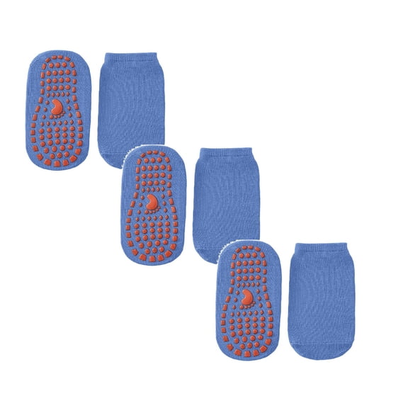 MDUKONU Boys Girls Non- Toddler Socks Grip Ankle Sticky Socks Anti-Skid Sock for Kids 3 Pairs for Kids Size: 3 Blue