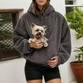 thumbnail image 2 of Women Large Pet Pouch Sweatshirt Oversized Dog Carrying Hoodie Fashionable Long Sleeve Oversized Pocket Pullover Sweatshirt Fall Clothes, 2 of 9