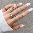 thumbnail image 2 of YIEMEEN 9Pcs Pearl Open Ring Stackable Joint Ring for Party Dress Accessory Jewelry, 2 of 9