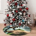 thumbnail image 5 of Lsque Lake Forest Dinosaur A Print Christmas Tree Skirt, Tree Skirt with Ties or Velcro, Perfect for Holiday Decorations, Halloween, and New Year-30", 5 of 7