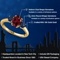 thumbnail image 2 of Gem Stone King 10K Yellow Gold Red Rhodolite Garnet and Blue Sapphire Engagement Ring for Women | 2.05 Cttw | Oval 8X6MM | Gemstone January Birthstone | Size 7, 2 of 6