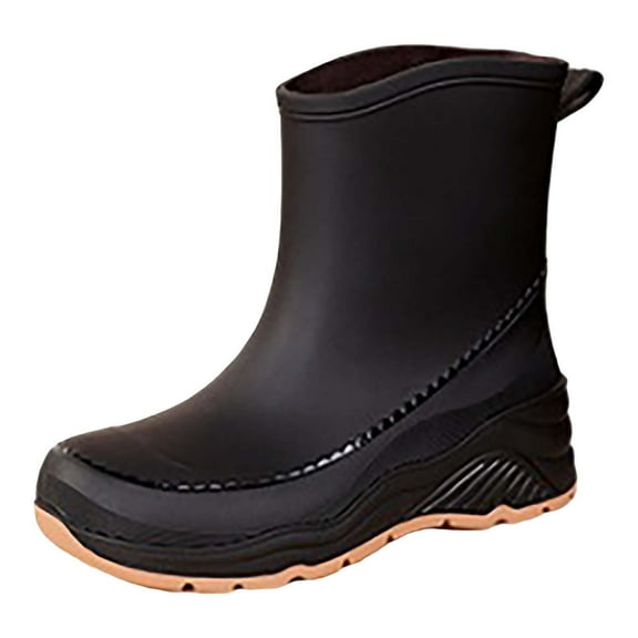 LIJCC Short rain Boots for Women Water Proof Garden Shoes Anti-Slipping Rainboots for Ladies Comfortable Insoles Stylish Light Ankle rain Shoes Outdoor Work Shoes