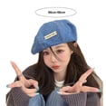 thumbnail image 6 of Tnobhg Women Casual Newsboy Beret Hat Autumn Winter Solid Color Letter Logo Octagonal Hat Denim Painter Hat Streetwear, 6 of 8