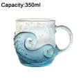 thumbnail image 4 of 2 Pcs Handcrafted Sea Wave Glass Mug, 12 oz with Unique Textured Design, Perfect for Coffee & Tea, Handcrafted Glassware for Ocean & Beach Lovers, 4 of 8