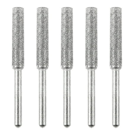 

Tiyuyo 5pcs/Set Diamond Coated Grinding File Stone Heads Drill Bit (4.8mm Silver)