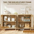 thumbnail image 3 of Rattan Buffet Cabinet with Storage, Single Door Accent Console Table for Entryway, Dining Room & Kitchen, Compact Sideboard with Adjustable Shelves, 35.2" Small Storage Cabinets（1PCS）, 3 of 6