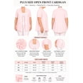 thumbnail image 6 of Women's Plus Size Short Sleeves Draped Open Front Solid Cardigan, 6 of 6