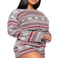 thumbnail image 3 of Ensemble de Pyjamas pour Femmes Noël Manches Longues Vêtements de Nuit Chandail Doux Ensemble de Détente, 3 of 8