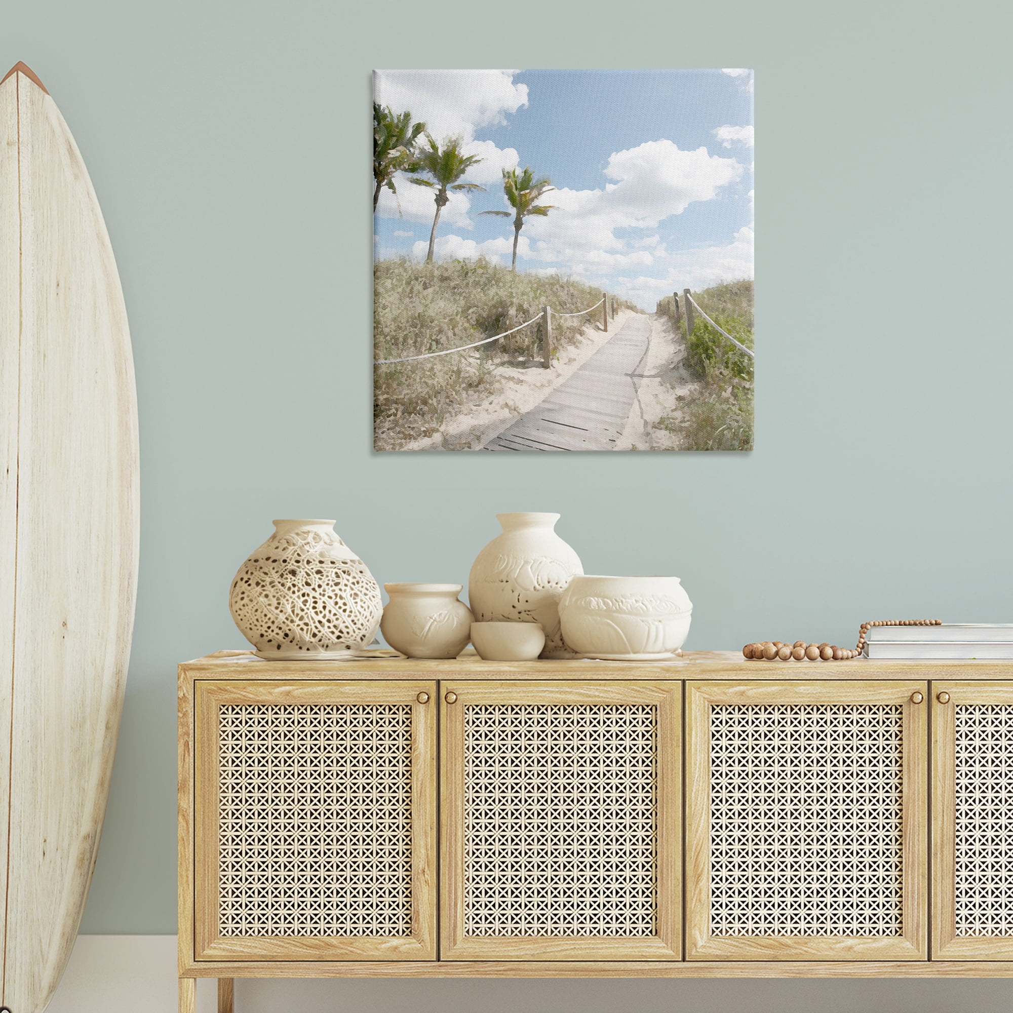 Stupell Industries Stroll In Dunes Landscape Landscape Painting Gallery Wrapped Canvas Art Print Wall Art, 36 x 36