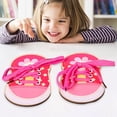 thumbnail image 2 of Juguetes educativos Tablero de cordones de juguete para niñas, niños, niños, Zapatos Rosa Zulema Juguetes de botones de enhebrado, 2 of 8