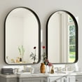 thumbnail image 3 of Gleamira 20"x30" Arch-Top Bathroom Mirror Deep Metal Frame Wall-Mounted Mirror , Black, 3 of 5