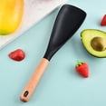 thumbnail image 3 of Espátula de silicona antiadherente, cuchara de cocina multifunción 3 en 1 con mango ergonómico de madera, utensilio de cocina de alta temperatura, 3 of 8