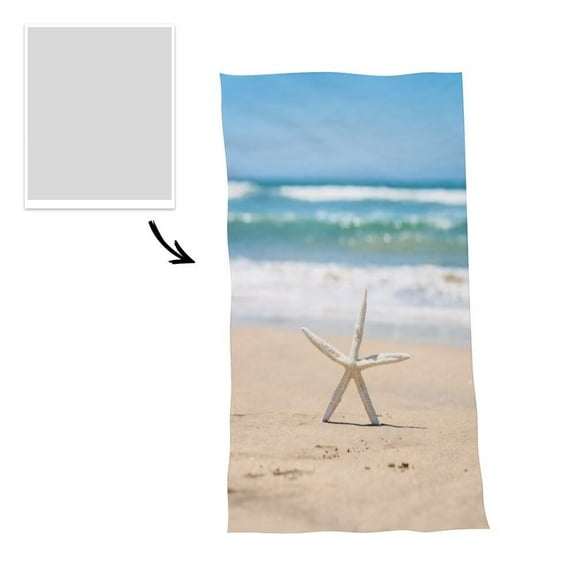 AISENIN Custom Starfish Beach Towel 30x60 inch Microfiber Sand Free Beach Towel Quick Dry Pool Beach Towel Summer Bath Towel Seashell Swim Towel