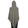 thumbnail image 3 of SWSMCLT Women's Poncho Sweater Ponchos and Wraps Soft Knit Winter Warm Blanket Wrap Shawl Pashmina Hooded Cape Casual Fringe Crochet Grey One Size, 3 of 4