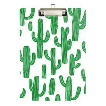 FORMRS Acrylic Clipboard with Low Profile Clip Standard A4 Letter Size, 12.5" x 9", Cactus Pattern
