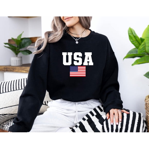 Retro Usa Flag Patriotic American Sweatshirt