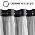 thumbnail image 2 of Hiasan Mix & Match Black Blackout Curtains with Sheer Overlay, Double Layer Thermal Insulated Room Darkening Curtains for Bedroom, Living Room, 2 Window Curtain Panels with Tiebacks, 52W X 120L, 2 of 7