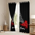 thumbnail image 3 of Homewish Red Rose Black Out Curtains,France Prias Eiffel Tower Curtains Pack of 2 (42x63 Each),Valentine'S Day Theme Bedroom Curtains For Men Women,Ultra Soft Home Decor, 3 of 6
