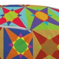 thumbnail image 3 of Modern Pouf Cover with Zipper, Colorful Design of Quirky Shapes and Geometric Formation Circles and Triangles, Soft Decorative Fabric Unstuffed Case, 30" W X 17.3" L, Multicolor, by Ambesonne, 3 of 5