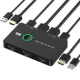 thumbnail image 1 of KVM Switch 2 Port Box USB and -Compatible Switch for 2 Computers Share Keyboard Mouse Printer and On, 1 of 5