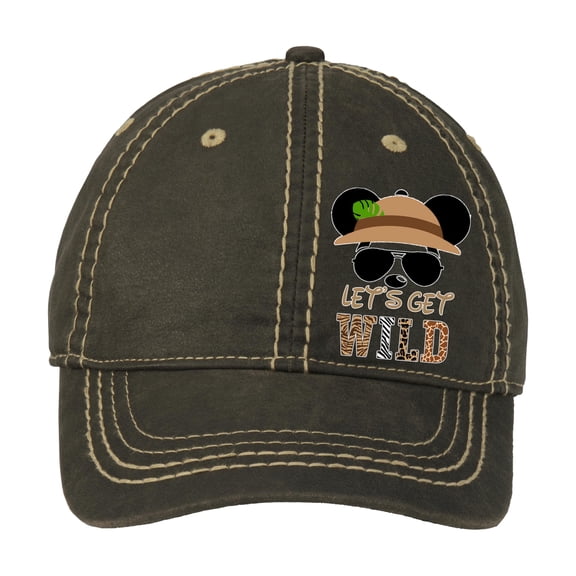 Let's Get Wild Cap, Mickey Minnie Safari Hat, Animal Kingdon Hat Black (US, Alpha, One Size, Mickey)