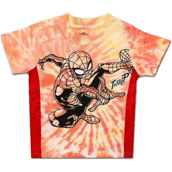 Marvel Spider-Man Boys Tie Dye Short Sleeve T-Shirt for Toddlers and Big Kids (Boys), Sizes 2T-7
