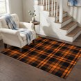 thumbnail image 3 of Area Rugs 3'x5', Burnt Orange Plaid Carpet Runner Indoor Outdoor Rugs Home Decor Aesthetic, Farmhouse Retro Black Checkered Non Slip Mats Washable Accent Rug for Living Room Bedroom, 3 of 8