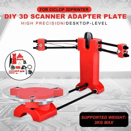 Desktop DIY 3D Scanner Open Printers Source Laser Scanning Plate Kit w/Adapter for Ciclop 3D