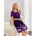 thumbnail image 4 of Ekouaer Nightgowns for Women Short Sleeve House Dresses with Pockets Pleated Moo moos Floral Print Mumu Dress, 4 of 6