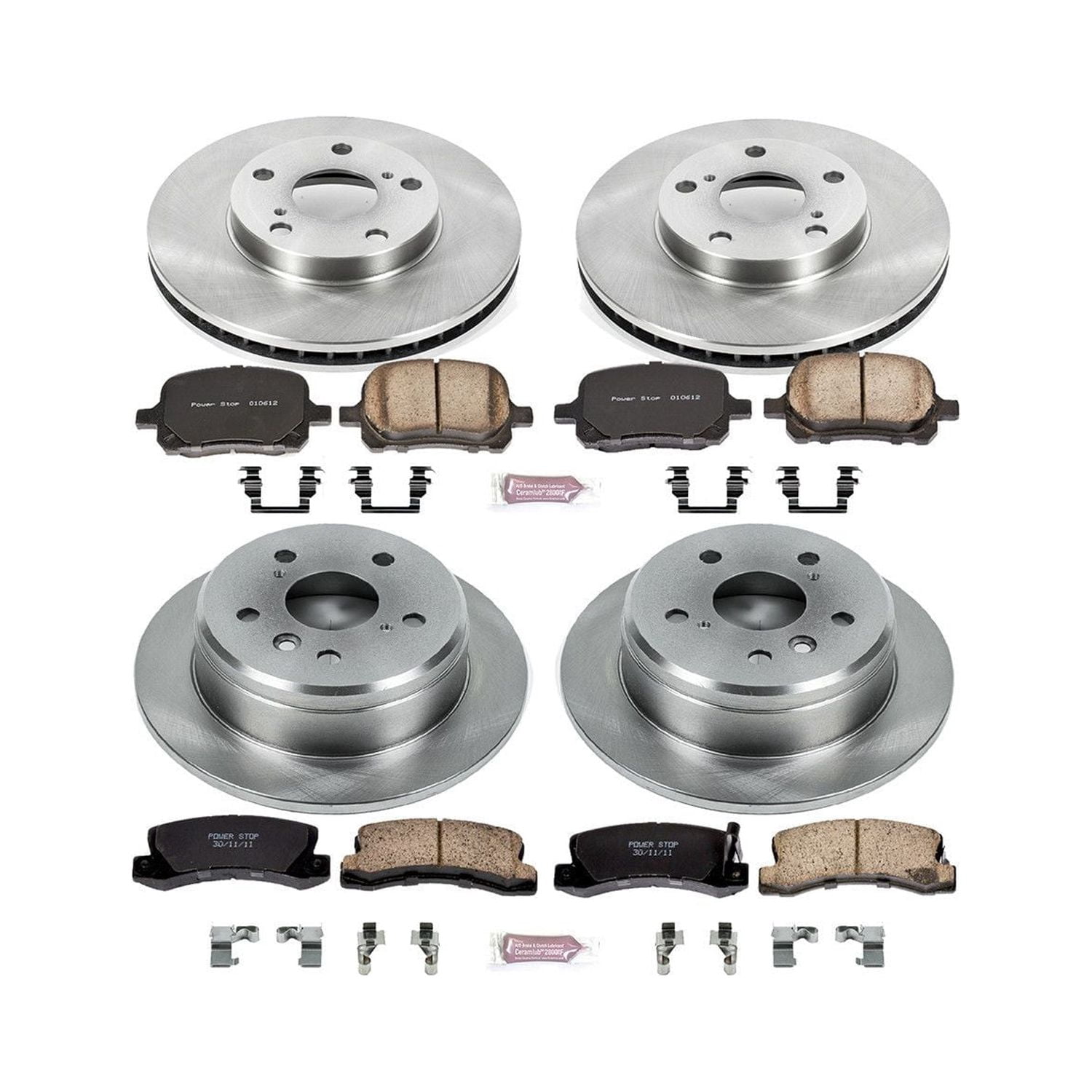 Power Stop Front and Rear Stock Replacement Brake Pad and Rotor Kit KOE2713
