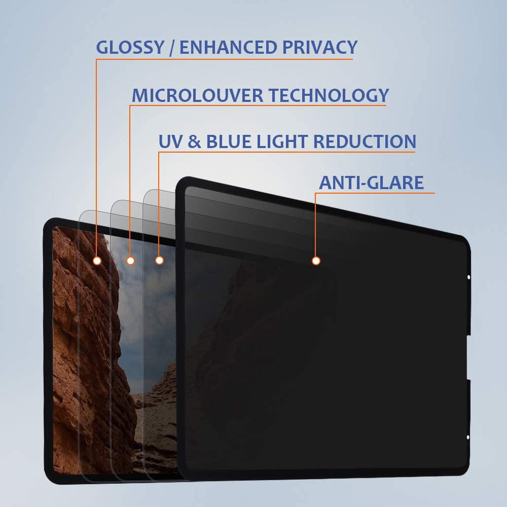 Landscape Privacy Upgraded Laptop Anti-Spy Filter with Bubble Free Design & Easy on and off as a Privacy Guard. SAN`S LUBOV New Removable HD Privacy Screen Protector Filters for iPad Pro 12.9 inch 