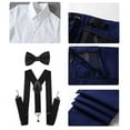 thumbnail image 4 of ETHAN Boys Formal Suspenders Suits Set 4 Piece Formal Toddler Suits Set Kids Tuxedo Suits for Wedding Prom Teen Boy Dress Outfit Navy Blue 2T, 4 of 7