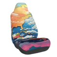 thumbnail image 1 of Wukai Colorful Whimsical Earth Full Set Car Seat Covers with Soft Padding Universal Auto Front Seats Protector and Cushion Mat, 1 of 5