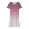 thumbnail image 5 of Dyegold Sundresses for Women Casual Beach - Plus Size Summer Dresses Womens V-Neck Short Sleeve Ombre Tie Dye Midi Sun Dresses ​Summer Swing ​Beach ​Tunic Dresses, 5 of 5
