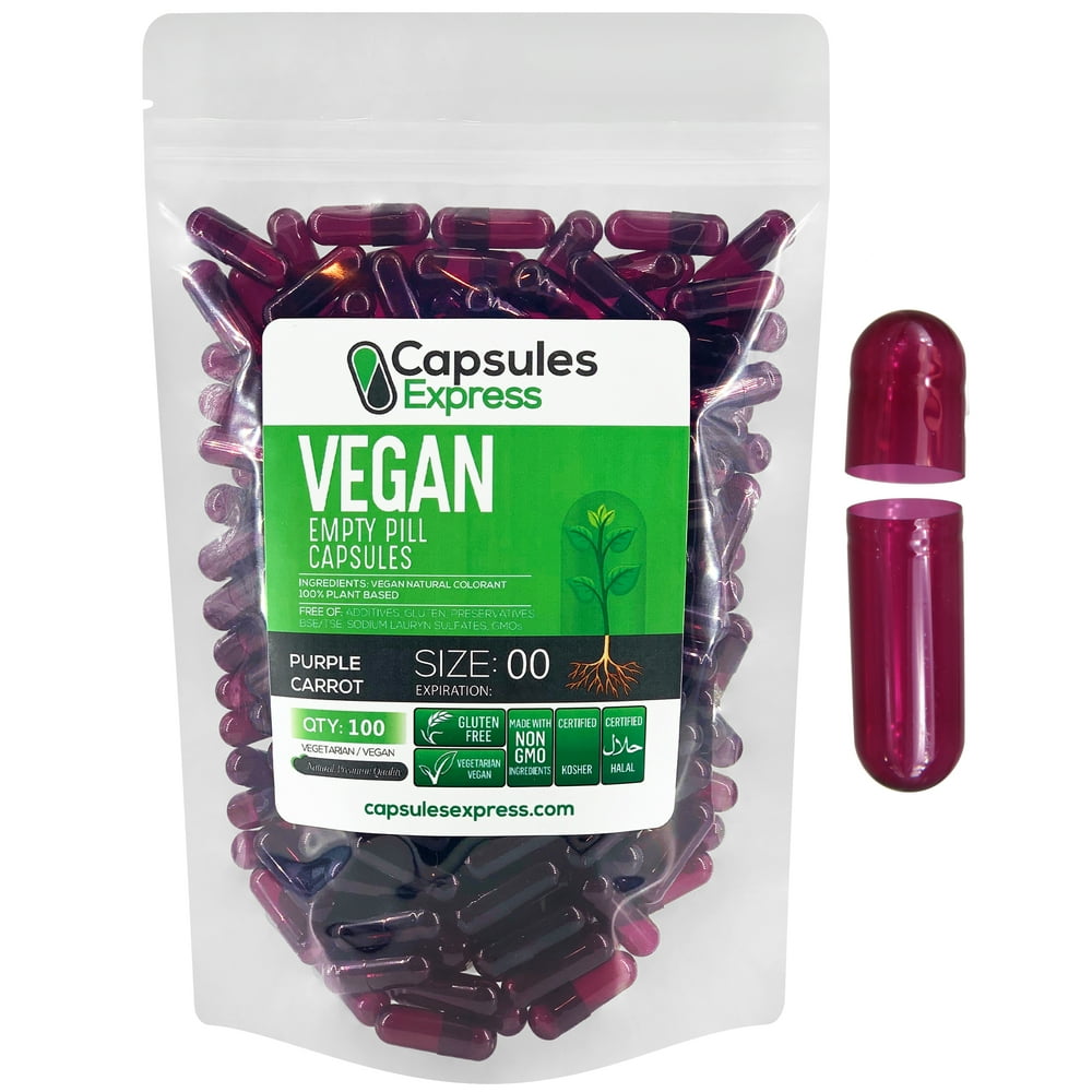 XPRS Nutra Size 00 Clear Red Empty Vegan Capsules Vegetarian/Vegetable Pill Capsule DIY