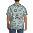 thumbnail image 5 of Wukai Pirate Adventure Map Men's Casual Short-Sleeve Button Down Shirt - Lightweight Summer Dress Shirt for Daily Wear-Small, 5 of 7