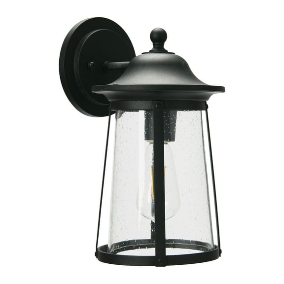 Robert Stevenson Lighting Portside - Metal and Seedy Glass Outdoor Light, Matte Black
